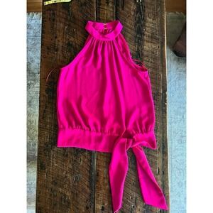 Trina Turk Womens XS Sleeveless Tie Hem Cocktail Top/Blouse